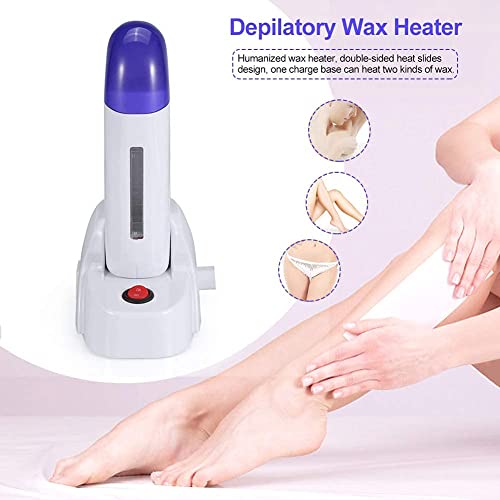 AllStyle By Patel Professional Depilatory Hair Removal Wax Warmer Kit, Wax Roller Kit with Heater Base for Hands, Legs, Armpit, Bikini (Single+Wax)