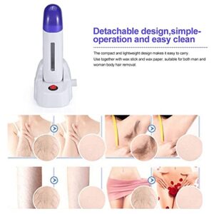 AllStyle By Patel Professional Depilatory Hair Removal Wax Warmer Kit, Wax Roller Kit with Heater Base for Hands, Legs, Armpit, Bikini (Single+Wax)