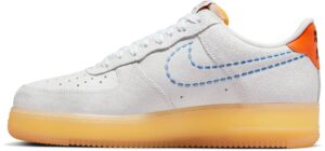 nike mens air force 1 '07 lv8 shoes, grey/university blue/orange, 14