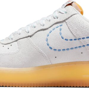 Nike mens Air Force 1 '07 LV8 shoes, Grey/University Blue/Orange, 14