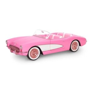 barbie the movie collectible car, pink corvette convertible