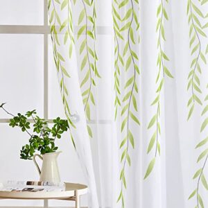 MIULEE Velvet Curtains Olive Green Elegant Grommet Curtains with Sage Sheer Curtains Rod Pocket for Classical Living Room Bedroom Decor 84 Inch