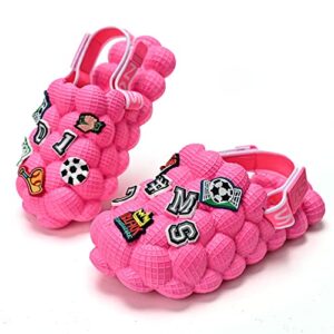 qigege kids bubble slides with diy football baseball charms boys girls golf ball shoes, funny massage bubble slippers kids non-slip house slippers beach sandals