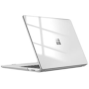 fintie case for 13.5 inch microsoft surface laptop 5/4/3 with metal keyboard (model: 1951/1868) - protective slim snap on hard shell cover, crystal clear