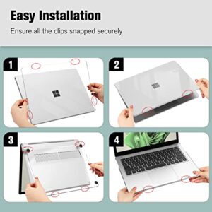 Fintie Case for 13.5 Inch Microsoft Surface Laptop 5/4/3 with Metal Keyboard (Model: 1951/1868) - Protective Slim Snap On Hard Shell Cover, Crystal Clear