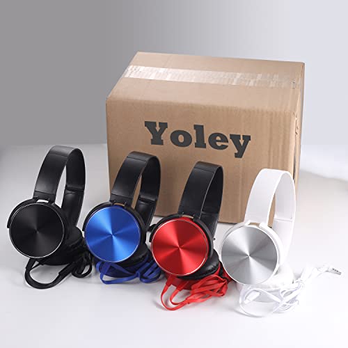 Yoley 24 Packs Classroom Headphones Bulk for Kids School Students Children, Wholesale Class Set Durable Earphones, Individually Bagged (24 Pack Mixed)