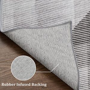 Fashionwu Geometric Rug Modern Area Rug 5 x 7 Rug for Bedroom Non-Shedding Machine Washable Rug Office Patio Non-Slip Rug Carpet for Dining Room Large Rug Accent Rug Grey