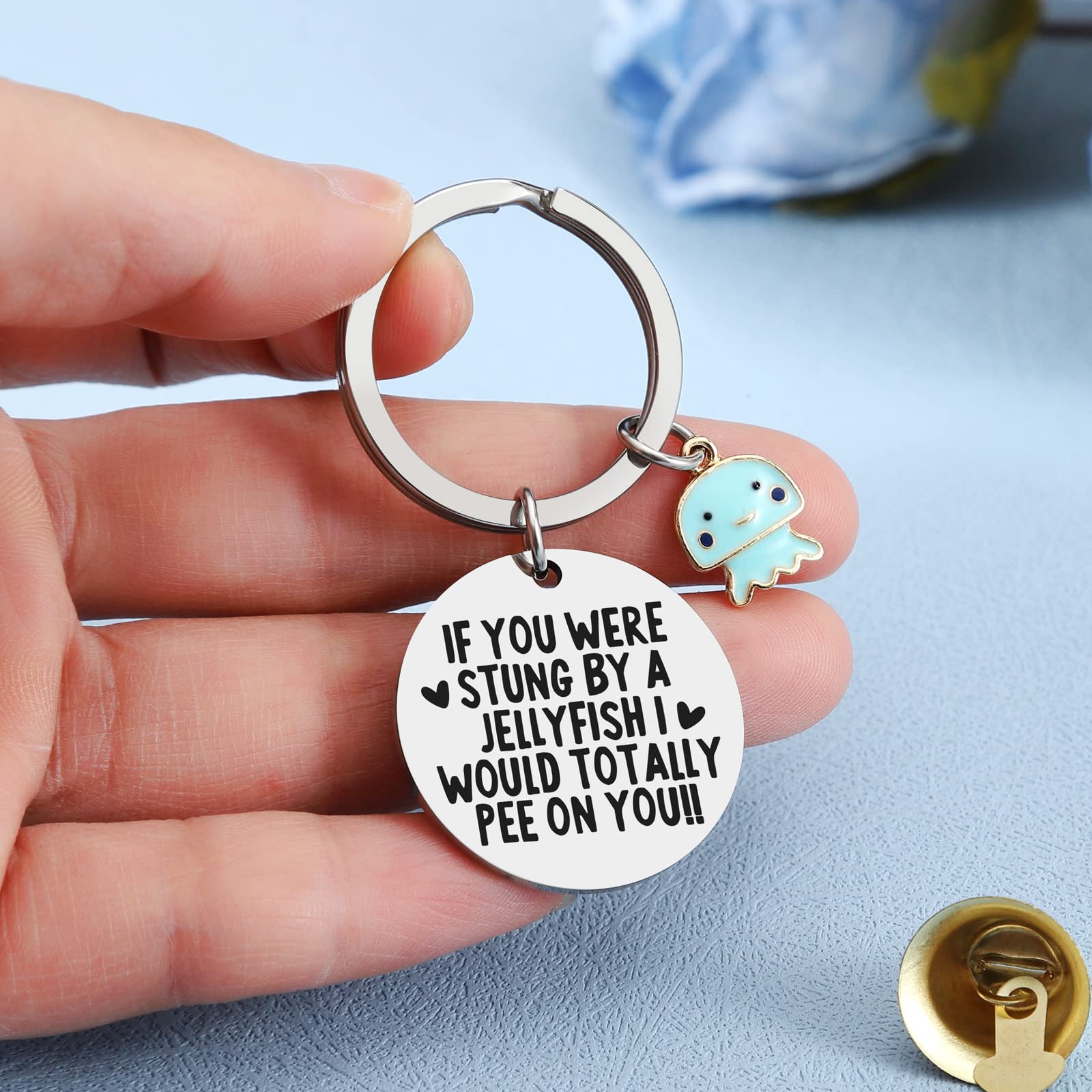 Qibote Friendship Gifts for Women Best Friend Keychain for Women Funny Friend Gifts For Women Girl Birthday Christmas (Blue)