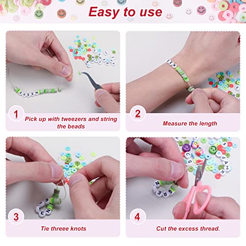 QUEFE 6300pcs 32 Colors Clay Beads, Bracelet Making Kit for Girls, 6mm Heishi Beads for Jewelry Making