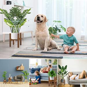 PlantsHome Fun Adjustable Plant Stand Indoor,Bamboo Mid Century Modern Plants Stands, Stable Plant Holder,Fit 8 9 10 11 12 inch Pots (Pot & Plant Not Included)