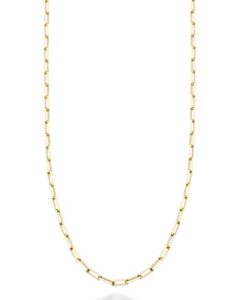 miabella solid 18k gold over sterling silver italian 2mm paperclip link chain necklace for women men, 925 made in italy (length 18 inches (women's average length))