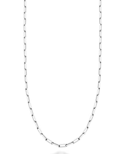 Miabella Solid 925 Sterling Silver Italian 2mm Paperclip Link Chain Necklace for Women Men, Made in Italy (Length 20 Inches)