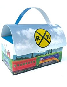 jayd products, train party favor box, (12 pack) kid’s train theme party favor boxes, railroad train favors, train birthday party supplies