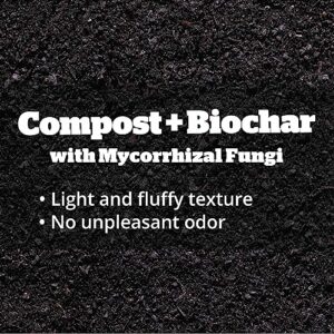 Wakefield Compost + Biochar with Mycorrhizal Fungi – Premium Aged Organic Compost with Mycorrhizal Fungi, Blended with 100% Biochar – 1 cu/ft