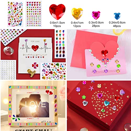 MYDBUYSOME 2774pcs Gem Stickers Jewels for Crafts - Self Adhesive Stick on Rhinestones for Crafts, Acrylic Bling Heart Craft Supplies for Kids