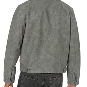 Levi's Men's Lightweight Trucker Shirt Jacket, Light Grey Faux Nubuck