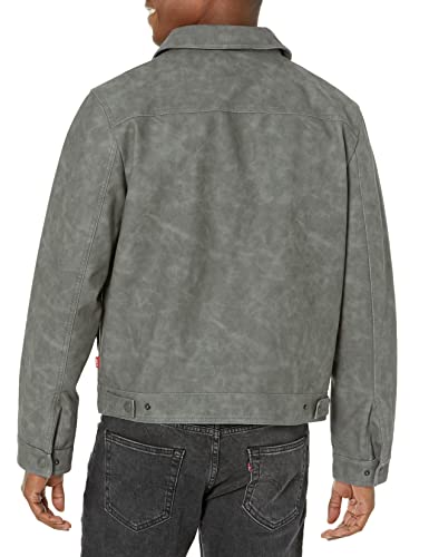 Levi's Men's Lightweight Trucker Shirt Jacket, Light Grey Faux Nubuck