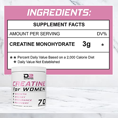 Creatine for Women - creatine women creatina booty gain supplements micronized monohydrate unflavored powder (70 Servings)