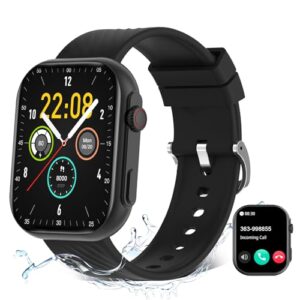 smart watch for android ios: 2.0" ultra hd screen bluetooth answer/make calls smartwatch with heart rate monitor sleep and fitness tracker, ip68 waterproof, step counter sport modes for men women