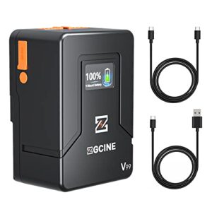 ZGCINE ZG-V99 V2 Upgraded Version Mini V-Mount Battery with 65W PD Charger kit, 99Wh 14.8V Support D-TAP/BP/Input and Output, V-Lock Battery Compatible with BMPCC 6K Pro/Canon EOS R5C/Sony FX3