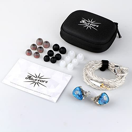 Linsoul Kiwi Ears Orchestra Lite Performance Custom 8BA in-Ear Monitor IEM with Detachable 4-core 7N Oxygen-Free Copper OFC Cable, Handcrafts Faceplate for Audiophile Studio Musician (Blue)