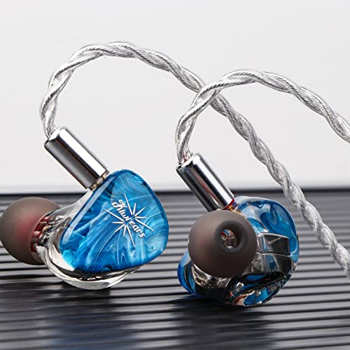 Linsoul Kiwi Ears Orchestra Lite Performance Custom 8BA in-Ear Monitor IEM with Detachable 4-core 7N Oxygen-Free Copper OFC Cable, Handcrafts Faceplate for Audiophile Studio Musician (Blue)