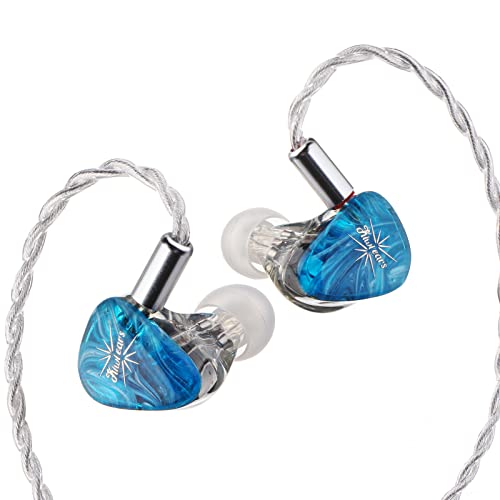 Linsoul Kiwi Ears Orchestra Lite Performance Custom 8BA in-Ear Monitor IEM with Detachable 4-core 7N Oxygen-Free Copper OFC Cable, Handcrafts Faceplate for Audiophile Studio Musician (Blue)