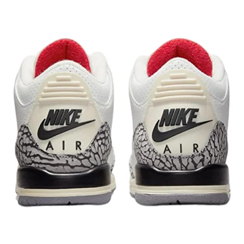 Nike Air Jordan 3 Retro White Cement Reimaged Grade School Summit White/Fire Red-Black DM0967-100 5.5Y, 5.5 Big Kid