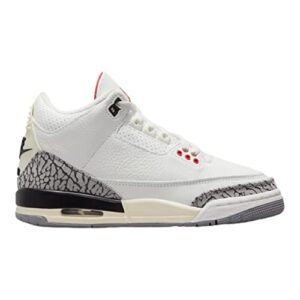 Nike Air Jordan 3 Retro White Cement Reimaged Grade School Summit White/Fire Red-Black DM0967-100 5.5Y, 5.5 Big Kid