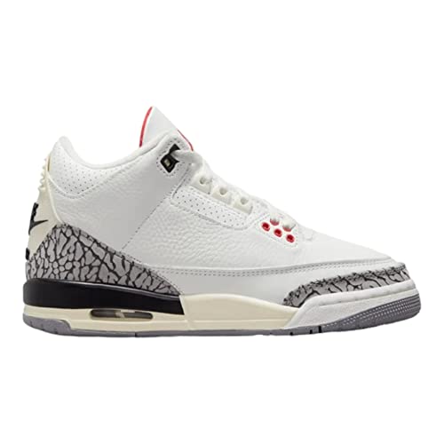 Nike Air Jordan 3 Retro White Cement Reimaged Grade School Summit White/Fire Red-Black DM0967-100 5.5Y, 5.5 Big Kid