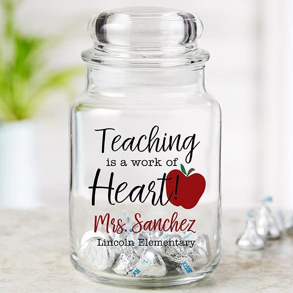 Personalization Universe Inspiring Teacher Personalized Glass Candy Jar