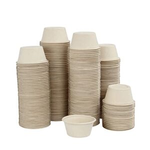 lot45 sustainable small paper portion cups - 2oz condiment container paper souffle cups, 200ct disposable medicine cups
