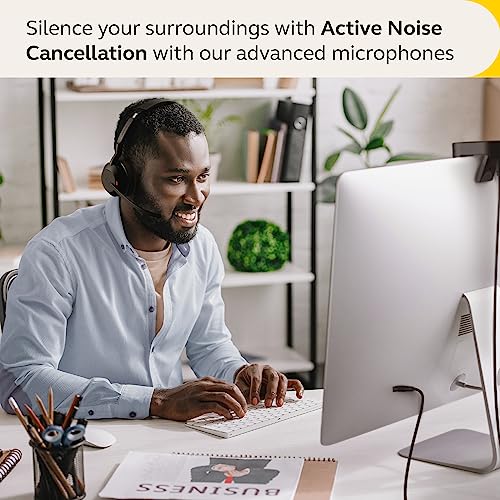 Jabra Evolve2 55 Stereo Wireless Headset - Features AirComfort Technology, Noise-Cancelling Mics & Active Noise Cancellation - Works with UC Platforms Such as Zoom & Google Meet - Black