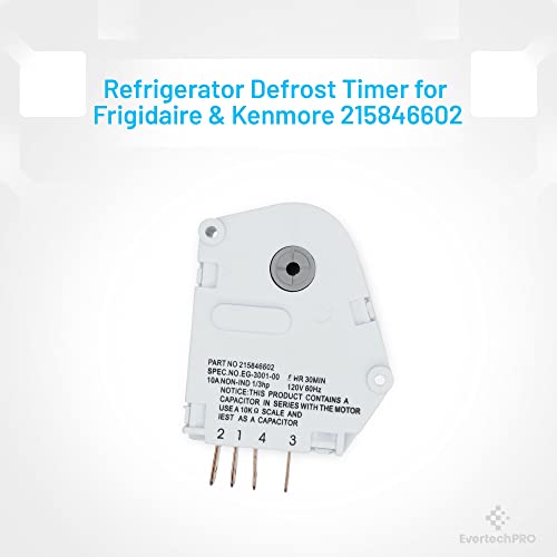 EvertechPRO Refrigerator Refrigerator Defrost Timer for 215846602 5304457327 5300628518 00624728 00626234