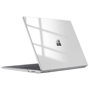 fintie protective case for 13.5 inch microsoft surface laptop 5/4/3/2 with alcantara keyboard (model: 1958/1950/1867/1769) - slim snap on hard shell cover, crystal clear