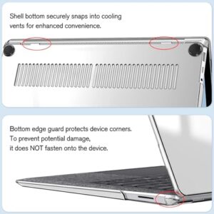 Fintie Protective Case for 13.5 Inch Microsoft Surface Laptop 5/4/3/2 with Alcantara Keyboard (Model: 1958/1950/1867/1769) - Slim Snap On Hard Shell Cover, Crystal Clear