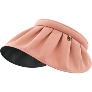 beneunder upf 50+ sun visor hat - wide brim uv protection for tennis golf beach (pink)