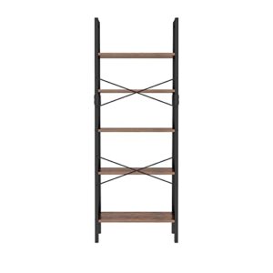 ALISENED 5 Tier Bookshelf, Storage Rack Shelves with Steel Frame, Tall Bookcase Shelf Storage Organizer, Modern Book Shelf for Bedroom, Living Room and Home Office