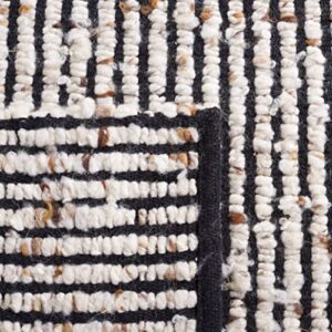 Safavieh Natura Collection Accent Rug - 4' x 6', Black & Ivory, Handmade Flat Weave Wool & Jute, Ideal for High Traffic Areas in Entryway, Living Room, Bedroom (NAT331Z)