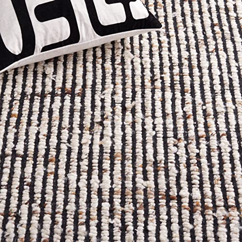 Safavieh Natura Collection Accent Rug - 4' x 6', Black & Ivory, Handmade Flat Weave Wool & Jute, Ideal for High Traffic Areas in Entryway, Living Room, Bedroom (NAT331Z)