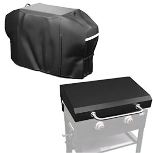 grisun hinged lid and griddle cover 28 inch for blackstone 28 inch griddle, heat resistant powder coated steel griddle lid, hard top lid and uv-resistant waterproof grill cover for blackstone 1924