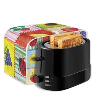 Doojoayie Colorful Broken Flowers 4 Slice Toaster Cover Bread Toaster Oven Dustproof Cover Appliance Cover Toaster Dust for Most Standard Toasters