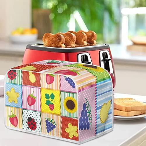 Doojoayie Colorful Broken Flowers 4 Slice Toaster Cover Bread Toaster Oven Dustproof Cover Appliance Cover Toaster Dust for Most Standard Toasters