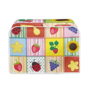 Doojoayie Colorful Broken Flowers 4 Slice Toaster Cover Bread Toaster Oven Dustproof Cover Appliance Cover Toaster Dust for Most Standard Toasters