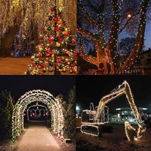 Super-Long 165FT 500 LED Christmas String Lights Outdoor Indoor Green Wire, Memory Function Timer and 8 Modes, Waterproof Fairy String Lights for Xmas Tree Holiday Party Garden Decoration (Warm White)