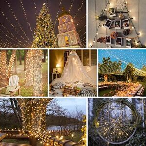 Super-Long 165FT 500 LED Christmas String Lights Outdoor Indoor Green Wire, Memory Function Timer and 8 Modes, Waterproof Fairy String Lights for Xmas Tree Holiday Party Garden Decoration (Warm White)