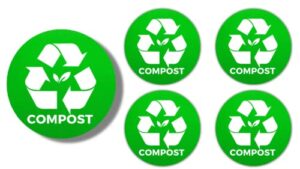 compost bin vinyl stickers for kitchen and outdoor bins 5in 5 pack premium self adhesive vinyl labels weatherproof uv resistant compost stickers