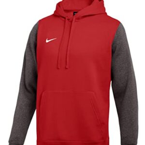 Nike Mens Pullover Fleece Hoodie (as1, alpha, s, regular, regular, University Red/Charcoal Heather/White)