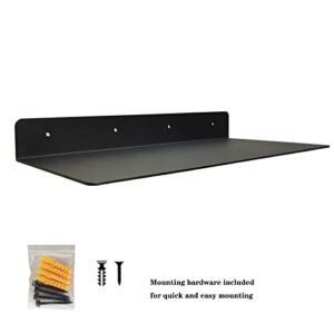 VOHYOV Linear Floating Shelf Wall Mounted Metal Shelves Heavy Duty Industrial Modern Steel Black Linear Metal Wall Shelf Modern Farmhouse Living Room Metal Wall Decor