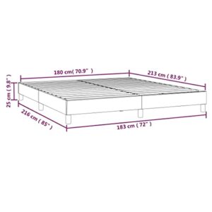 Kagoono Velvet Box Spring Bed Frame with Plywood Slats Support, 9.8-Inch Mattress Foundation, Easy Assembly, Mattress not Included, Dark Gray, California King